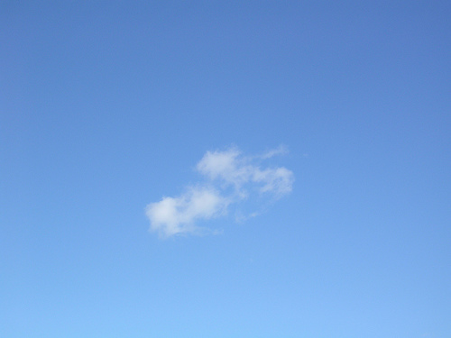 blue sky with a small cloud
